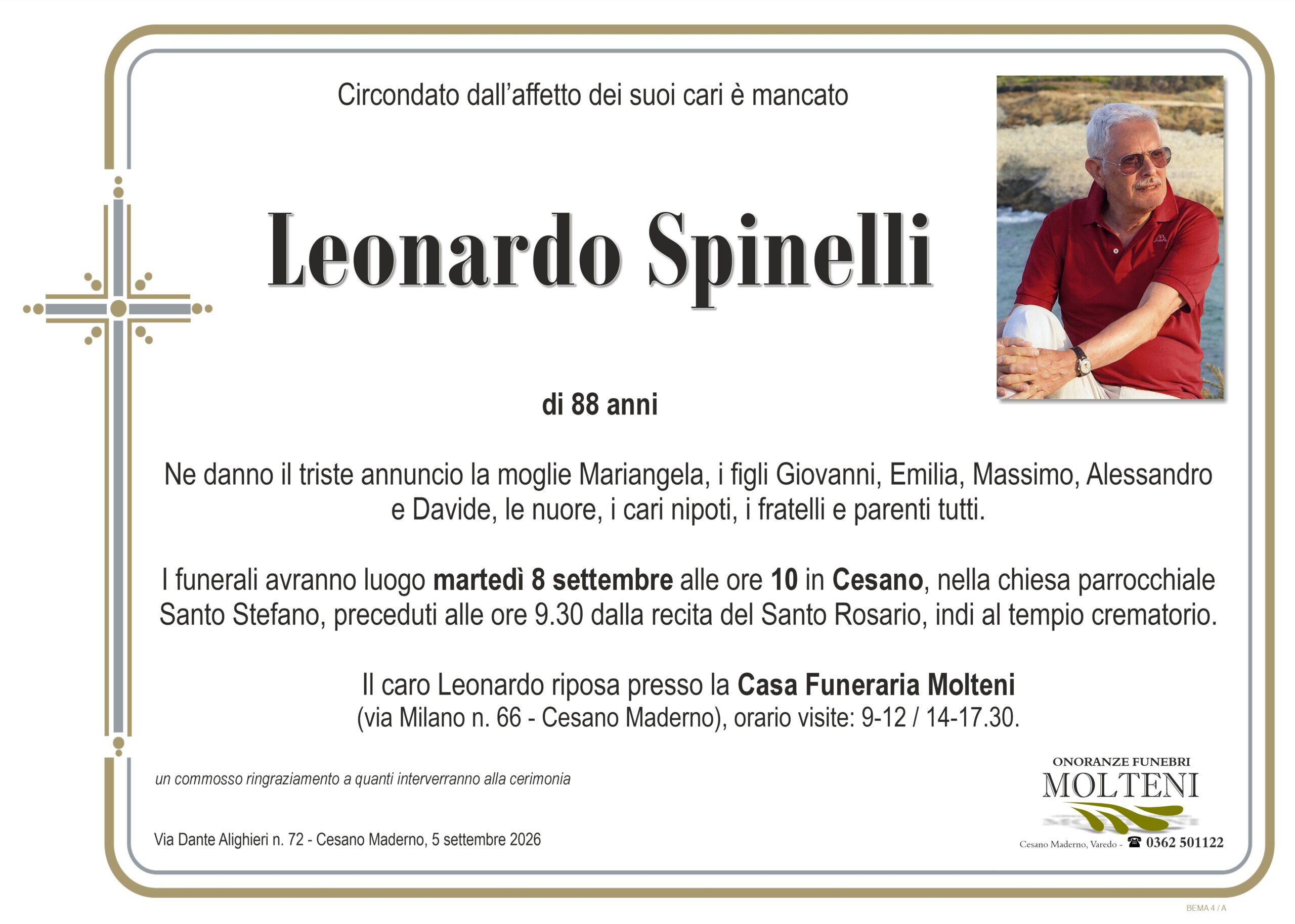 Leonardo Spinelli<p>Classe 1938<p>