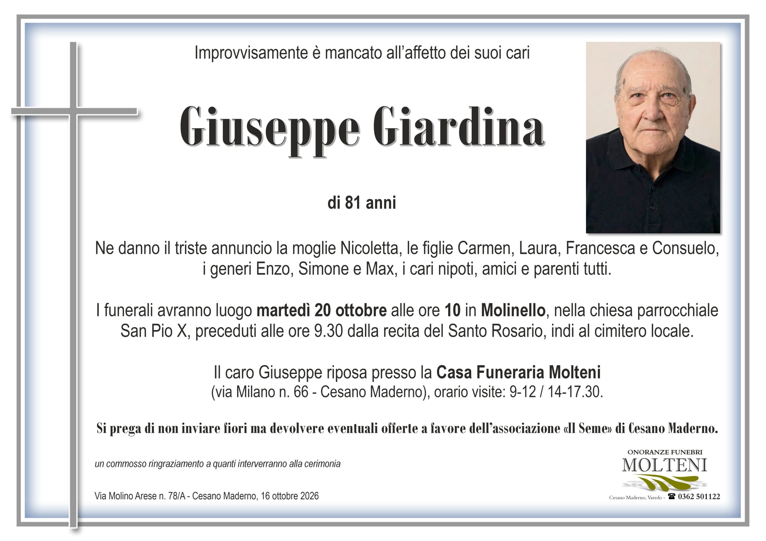 Giuseppe Giardina<p>Classe 1945<p>