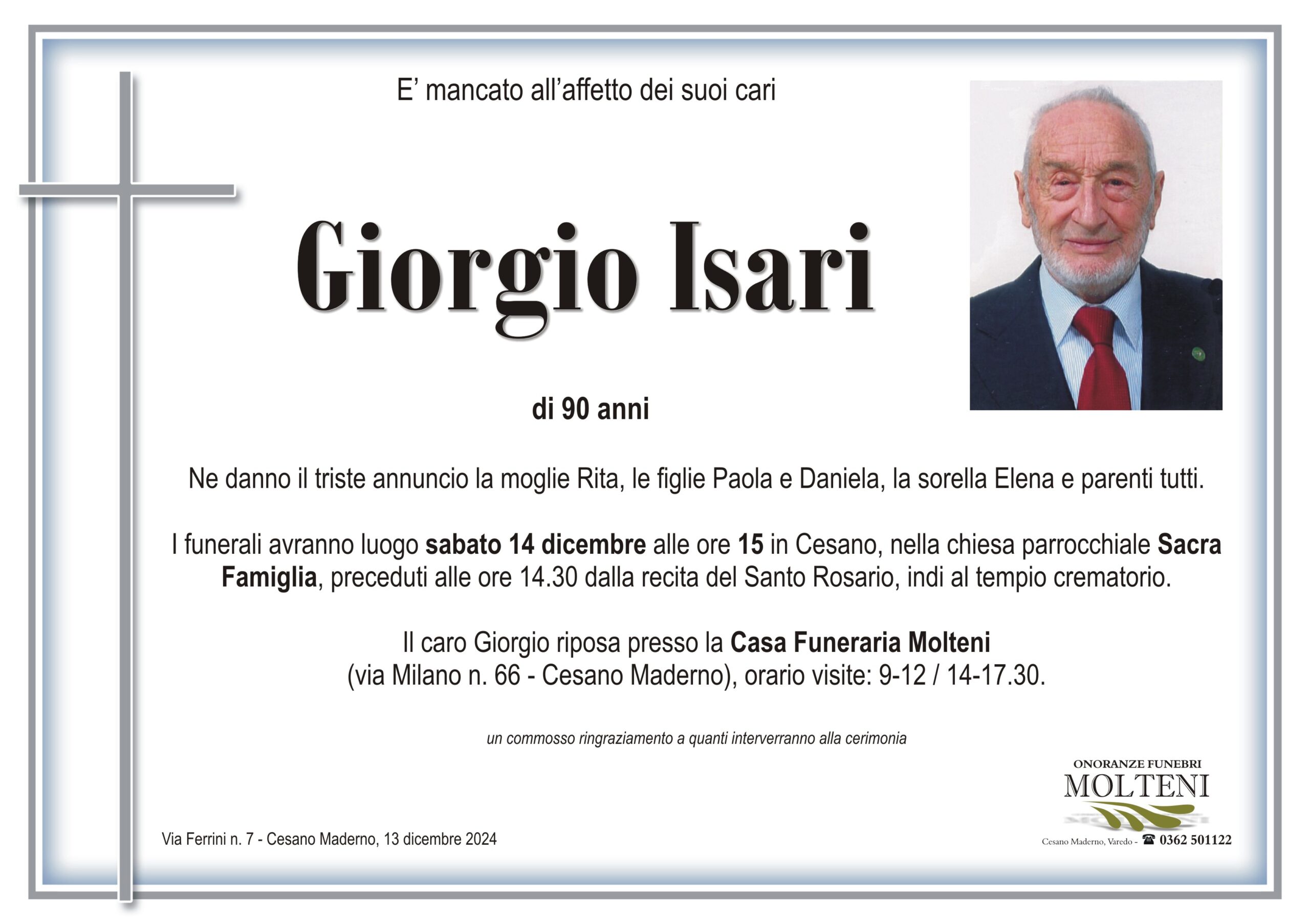 Giorgio Isari<p>Classe 1934